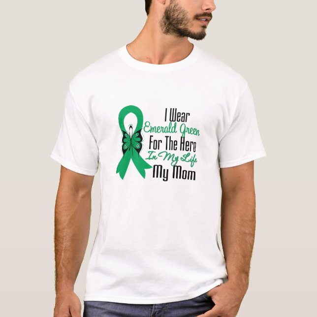 T-shirt Héros de ruban de Cancer de foie ma maman (Devant)