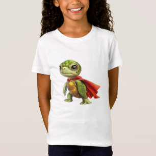 T-Shirt Héros de tortue verte avec Red Cape