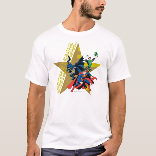 T-shirt Héros étoiles de la Ligue de Justice (Devant)