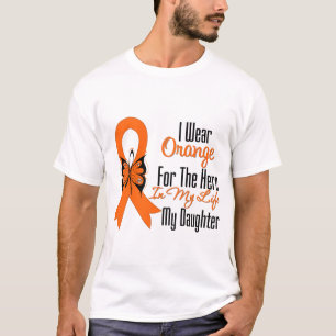 T-shirt Héros orange de ruban de leucémie ma fille