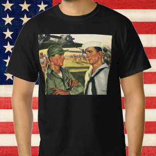 T-shirt Héros patriotiques vintages, hommes militaires en