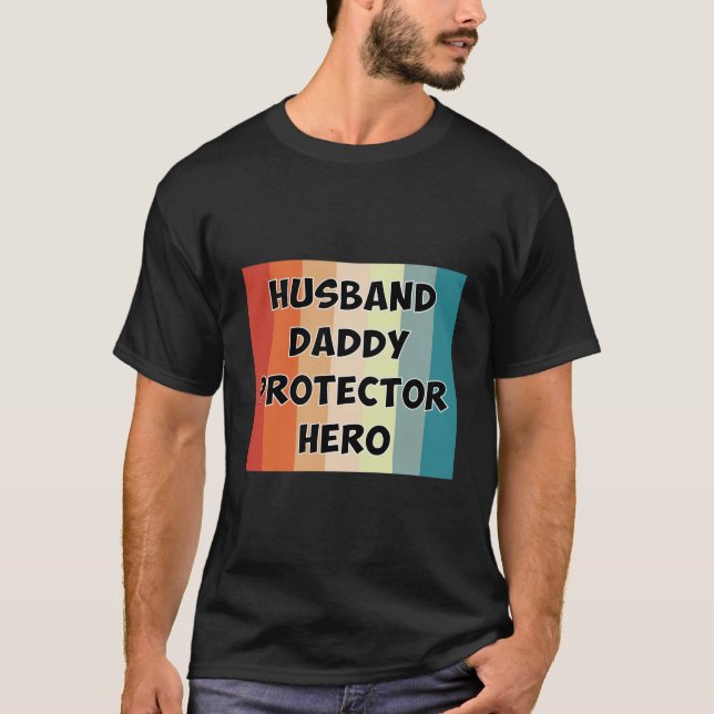 T-shirt Héros protecteur papa mari (Devant)
