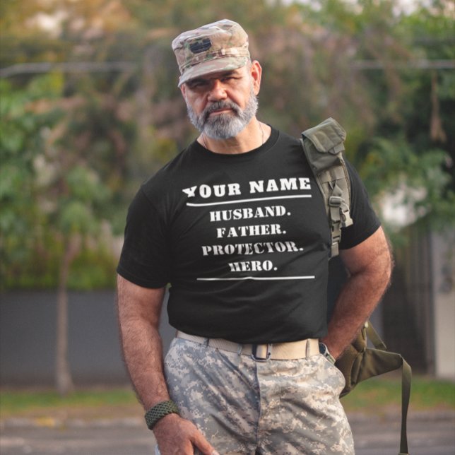 T-shirt Héros protecteur père mari personnalisé (Créateur téléchargé)