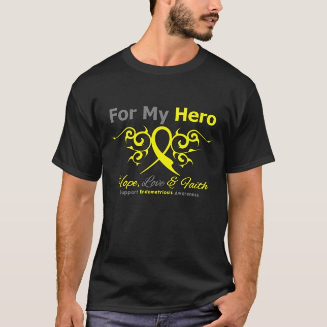 T-shirt Héros tribal de ruban d'endométriose (Devant)