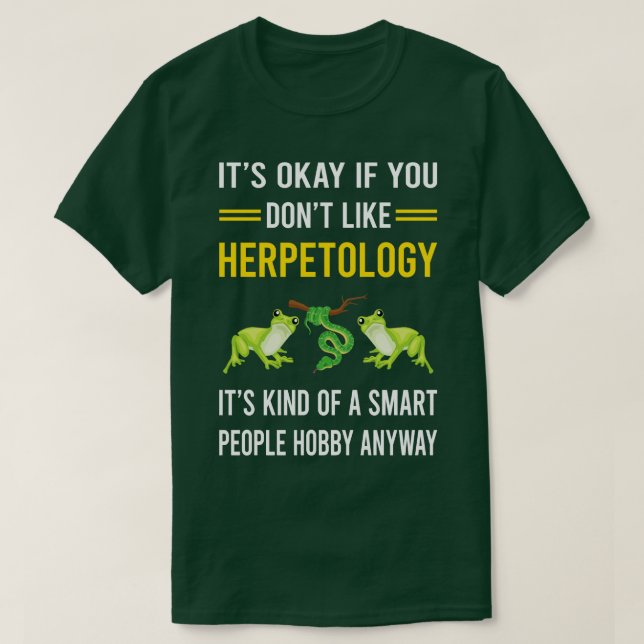 T-shirt Herpétologie de Hobby des gens intelligents Herpét (Design devant)