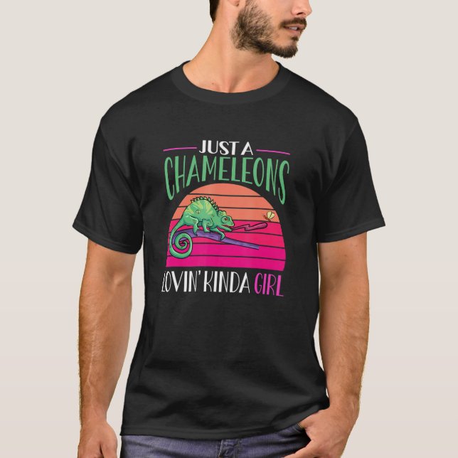 T-shirt Herpétologiste rétro Lizard Reptile Chameleon (Devant)