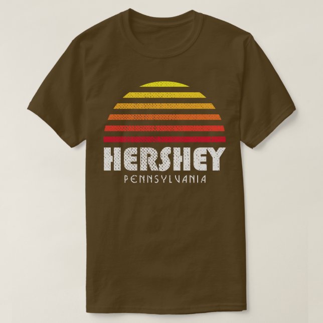 T-shirt Hershey PA Retro Sunset Pennsylvanie (Design devant)