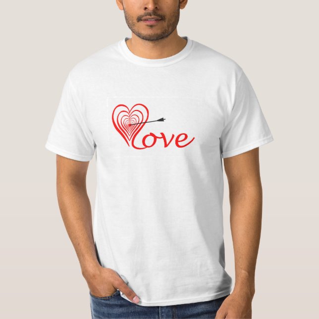 T-shirt Herz Liebe Dartscheibe mit Pfeil (Devant)