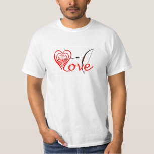 T-shirt Herz Liebe Dartscheibe mit Pfeil und Bogen