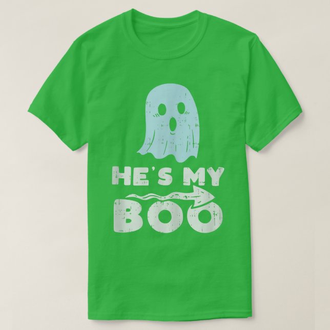 T-shirt Hes My Boo Cute Correspondant Couple Halloween Cos (Design devant)