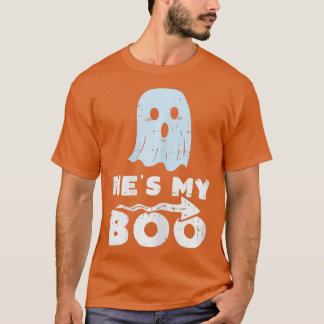 T-shirt Hes My Boo Cute Matching Couple Halloween  (2)