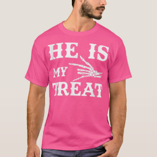 T-shirt Hes My Treat Halloween Skeleton Guitar Rock 1639