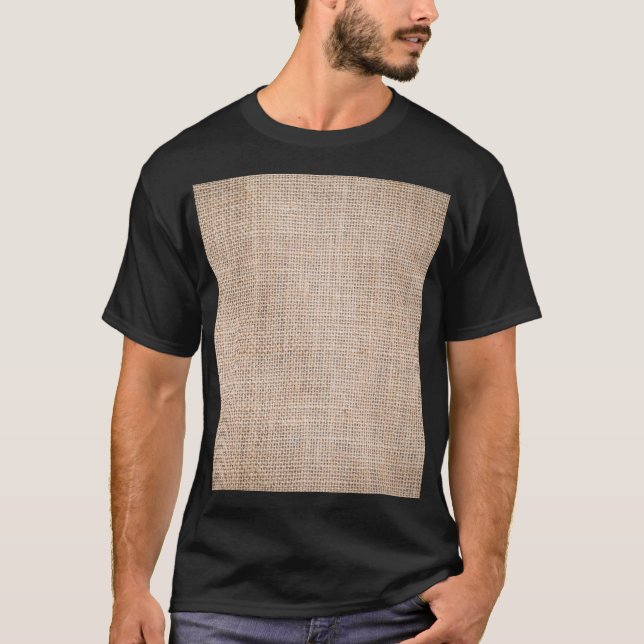 T-shirt Hessian sac, tissé texture arrière - plan. (Devant)