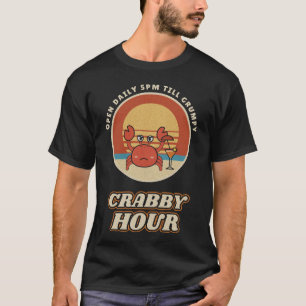T-shirt Heure Crustacé Drôle Cocktail Crabe Grincheux