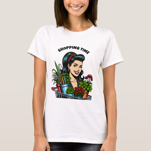 T-shirt Heure d'achat | Amoureux des Plantes rétro amusant (Devant)
