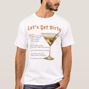 T-shirt Heure de cocktail Obtenons une recette de martini