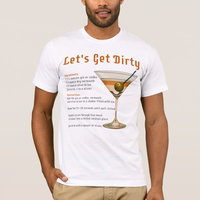 T-shirt Heure de cocktail Obtenons une recette de martini  (Devant)