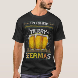 T-shirt Heure De La Bière Merry Beermas Funny Christmas Bi