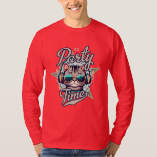T-shirt Heure de musique Tee Chat Jouer Guitare Chemise Ch