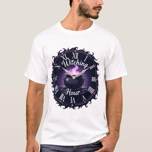 T-shirt Heure des Sorciers, Design de Cadran Enchanté (Devant)