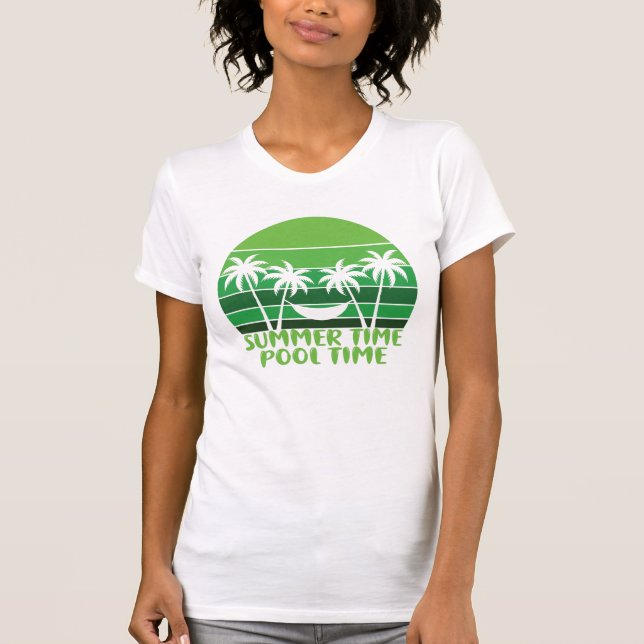 T-SHIRT HEURE D'ÉTÉ PISCINE. (Devant)