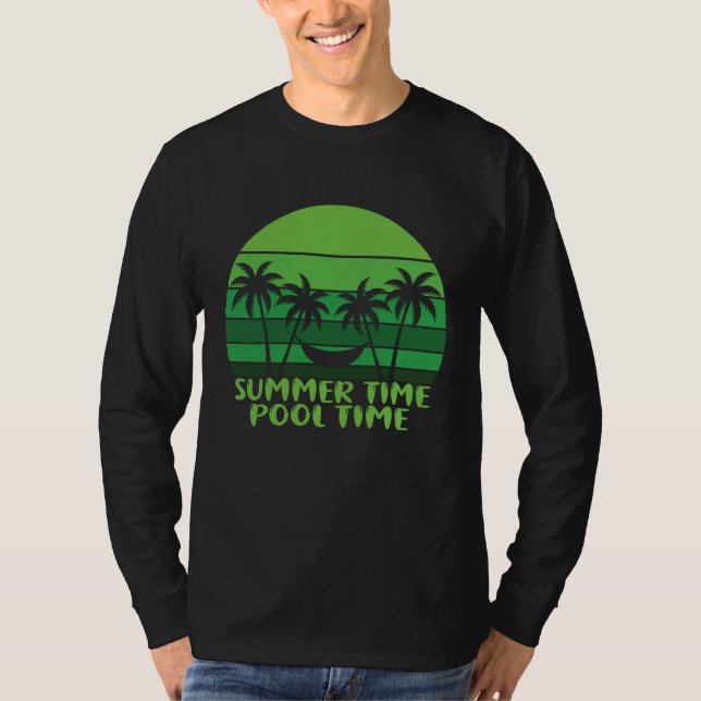 T-SHIRT HEURE D'ÉTÉ PISCINE. (Devant)