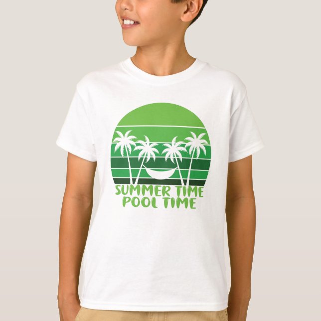 T-SHIRT HEURE D'ÉTÉ PISCINE. (Devant)