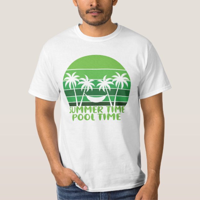 T-SHIRT HEURE D'ÉTÉ PISCINE. (Devant)