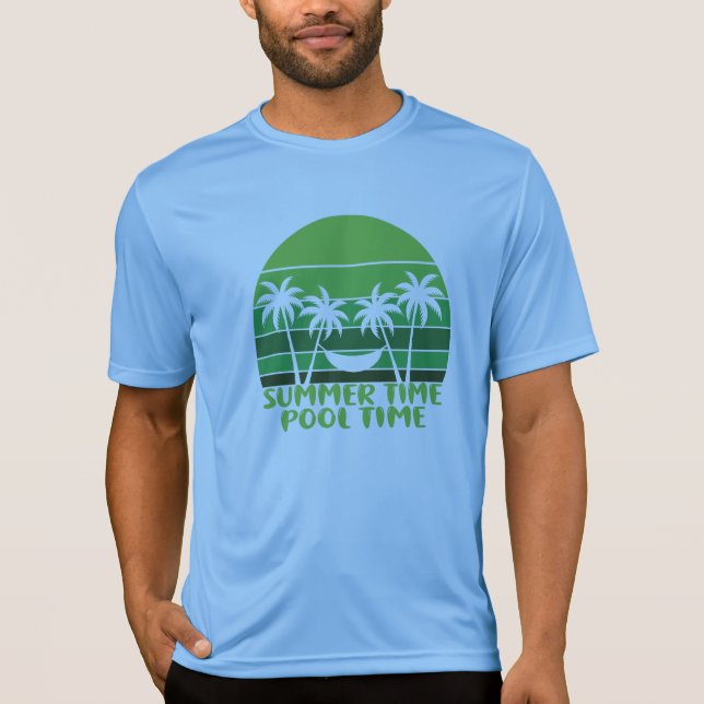 T-SHIRT HEURE D'ÉTÉ PISCINE. (Devant)