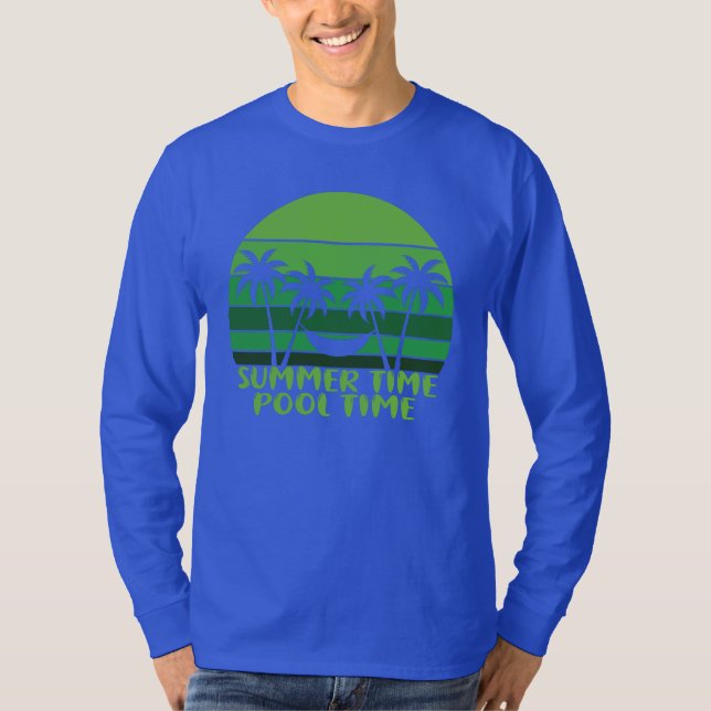 T-SHIRT HEURE D'ÉTÉ PISCINE. (Devant)