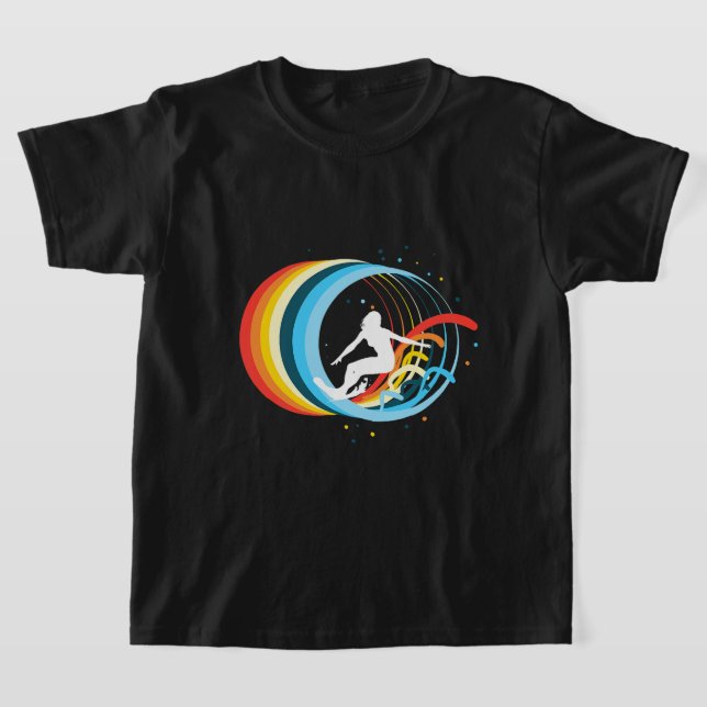 T-shirt Heure d'été Plage Rétro Surf Femme Surfer (Poser)