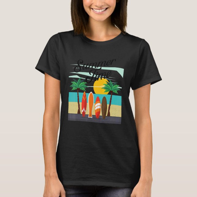 T-shirt Heure D'Été Pour Surfer Surf Vacation_4 (Devant)