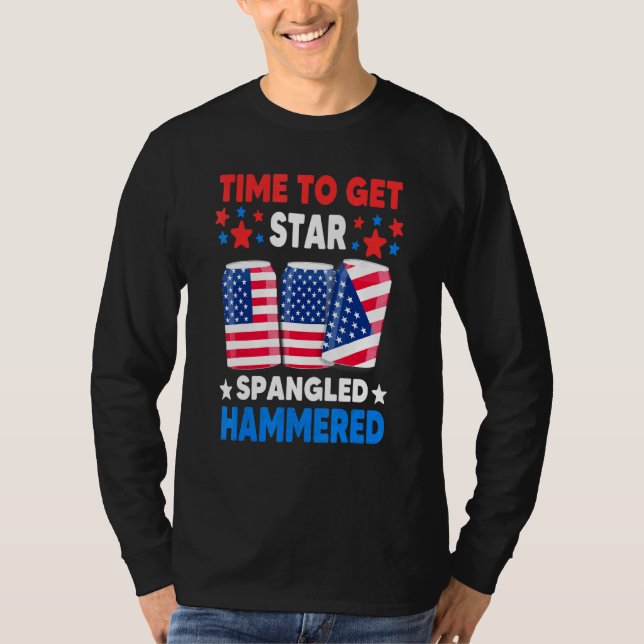 T-shirt Heure D'Obtenir Star Spangled Hammered Bière Usa D (Devant)