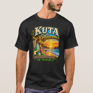 T-shirt Heure dorée de Kuta Bali Art de voyage vintage