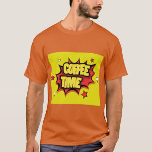 T-shirt Heure du café avec plaque de dessin