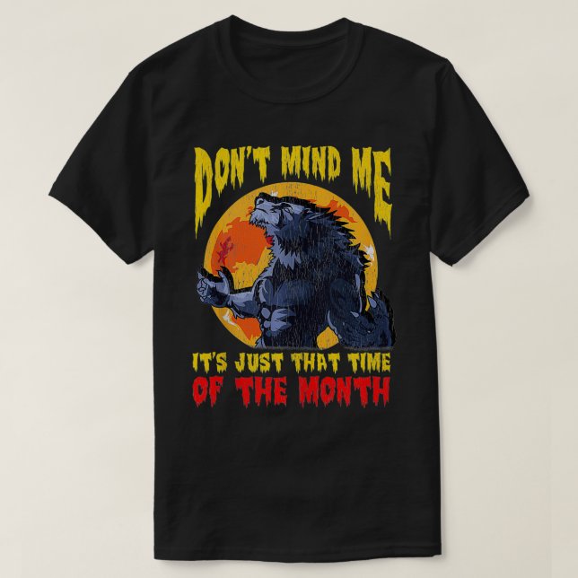 T-shirt Heure du mois Funny Werewolf (Design devant)
