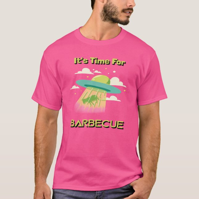 T-shirt Heure Pour L'Alien Barbecue Ufo Drôle Design (Devant)