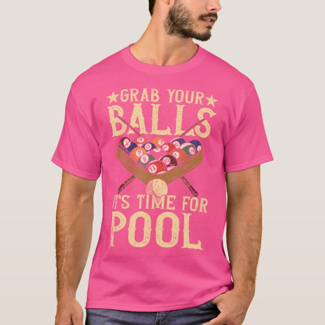 T-shirt Heure Pour L'Équipe De Billard 8 Ball Pool Billard (Devant)