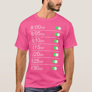 T-shirt Heures de l'horloge d'alarme (arrière) Drôle Humou