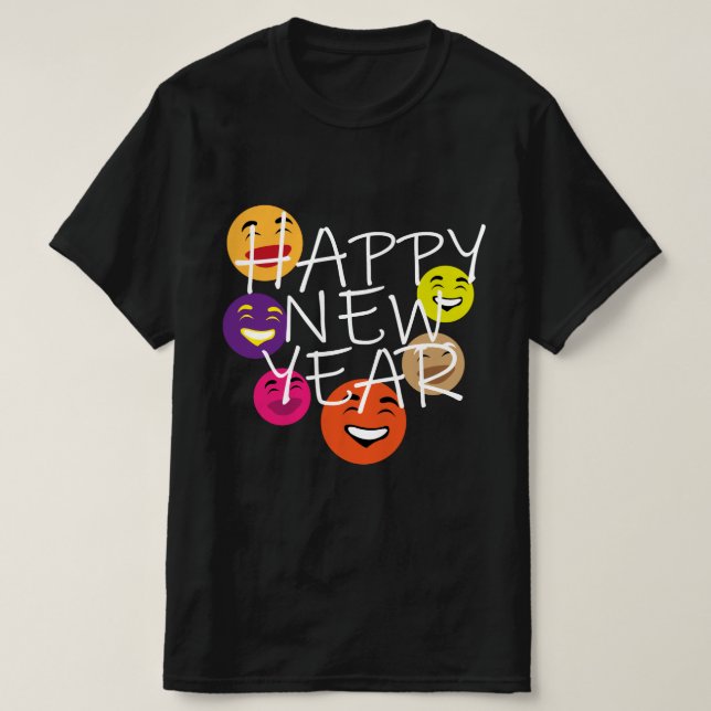 T-SHIRT HEUREUSE ANNÉE EMOJIS (Design devant)