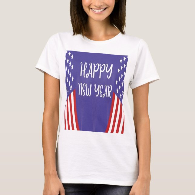 T-SHIRT HEUREUSE CHEMISE DE NOUVELLE ANNÉE DE FEMME USA (Devant)