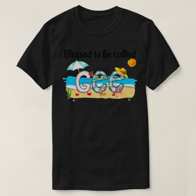 T-shirt Heureuse D'Être Appelée Gee Summer Beach Heureuse  (Design devant)