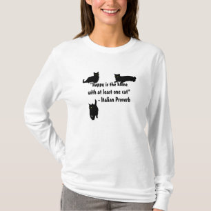 T-shirt "Heureuse est la maison avec au moins un chat "