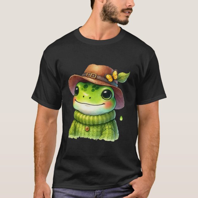 T-shirt Heureuse grenouille Casquette (Devant)