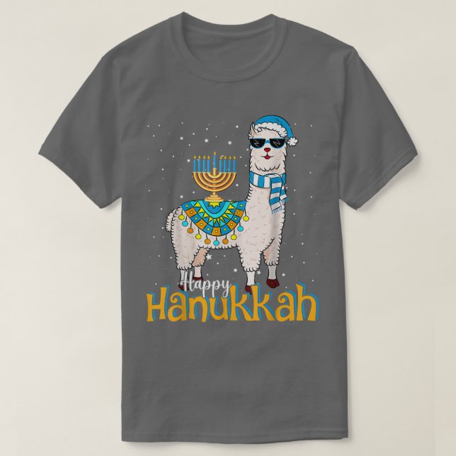 T-shirt Heureuse Hanoukka Llama Cute Alpaca Chanukah (Design devant)