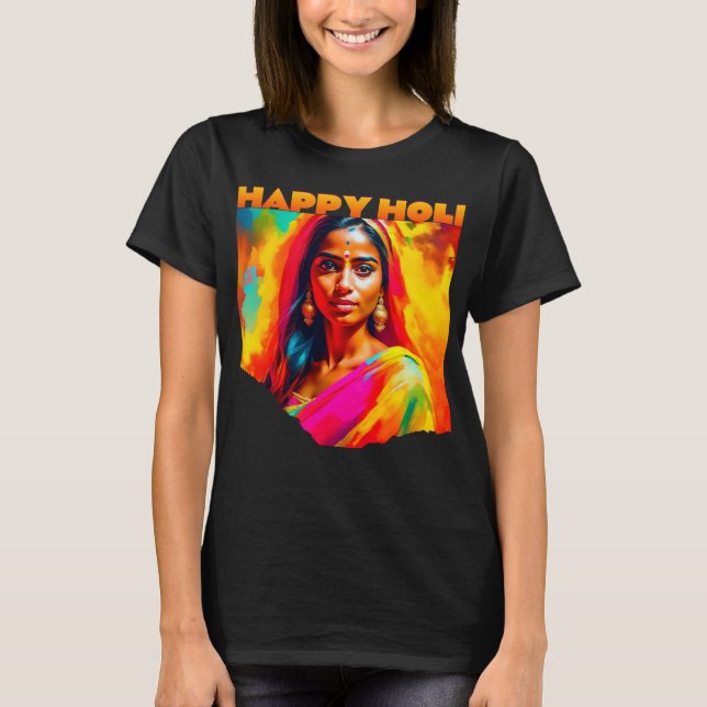 T-shirt Heureuse Holi belle femme (Devant)
