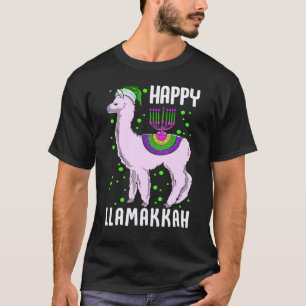 T-shirt Heureuse Llamakah Juive Lama Fille Animal Hanukkah