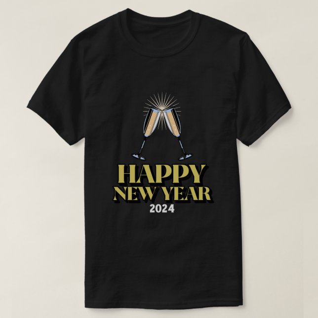T-SHIRT HEUREUSE NOUVELLE ANNÉE 2024 (Design devant)