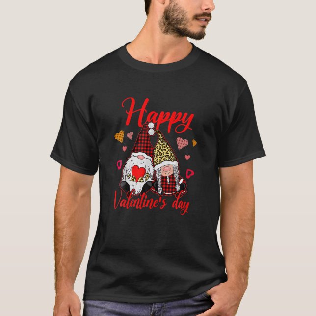 T-shirt Heureuse Sainte-Valentin 2022 Gnomes Couple Valent (Devant)