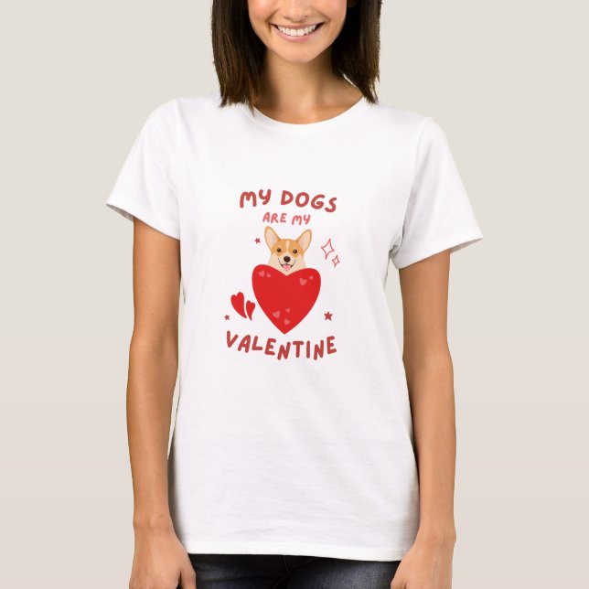 T-shirt Heureuse Sainte-Valentin 2024 - Drôle Chiens De Lo (Devant)